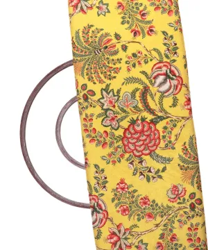 Yellow Colour Floral Digital Print Velvet Fabric